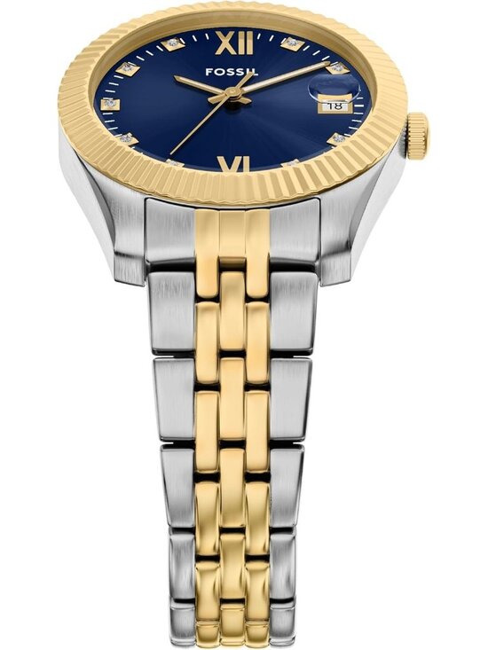 Women\'s Two Tone/Blue Gold Scarlett Quartz Stainless Steel Bracelet Wrist Watch